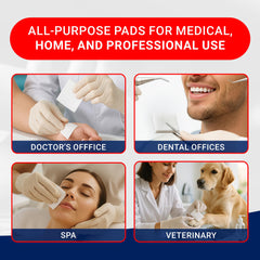 Versatile Arrigo 4x4 sponges suited for beauty, tattoo, veterinary, and dental settings.