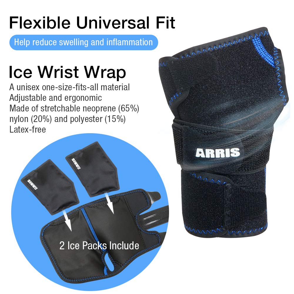 ARRIS wrap with two gel packs ready for reuse and leak-free cooling
