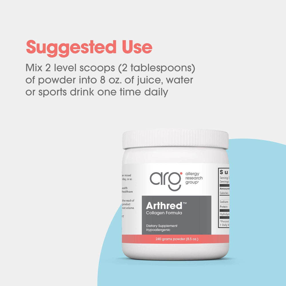 Arthred dissolved powder in a clear drink, illustrating quick absorption.