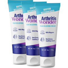 Arthritis Wonder pain cream bottle showing a fast-acting, non-greasy relief option.