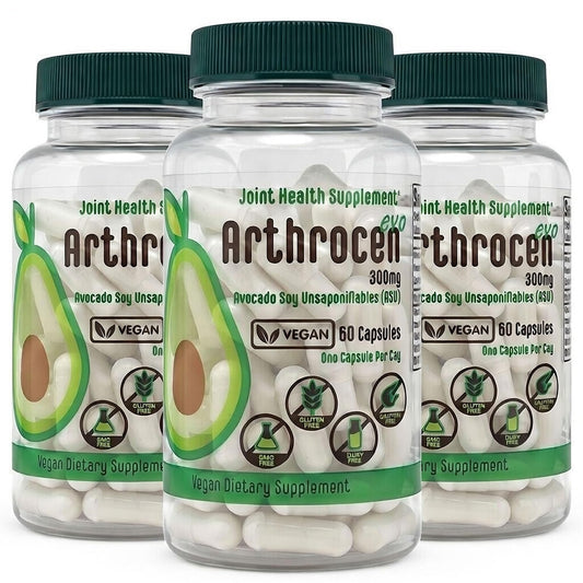 Arthrocen EVO ASU 300mg bottle for plant-based joint comfort on daily use