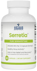 Arthur Andrew Medical Serretia bottle front showing label for recovery support