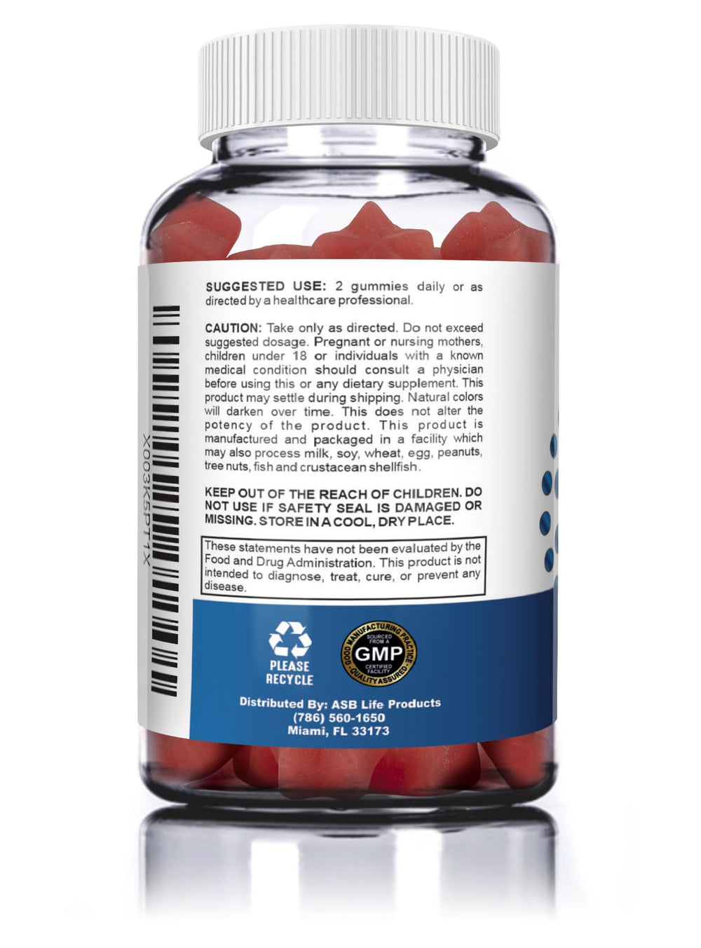 ASB Life Tinnitus Relief gummy pack demonstrates convenient daily use.