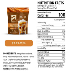 Pour-ready Ascent Caramel Iced Coffee Protein Powder for quick mixed drinks.