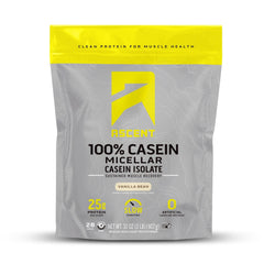 Ascent Casein Vanilla Bean powder in a jar for recovery and daily protein