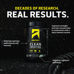 Ascent Clean Creatine scoop for precise 5 g servings and easy mixing