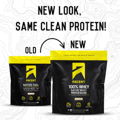 Ascent vanilla bean label highlights gluten-free protein