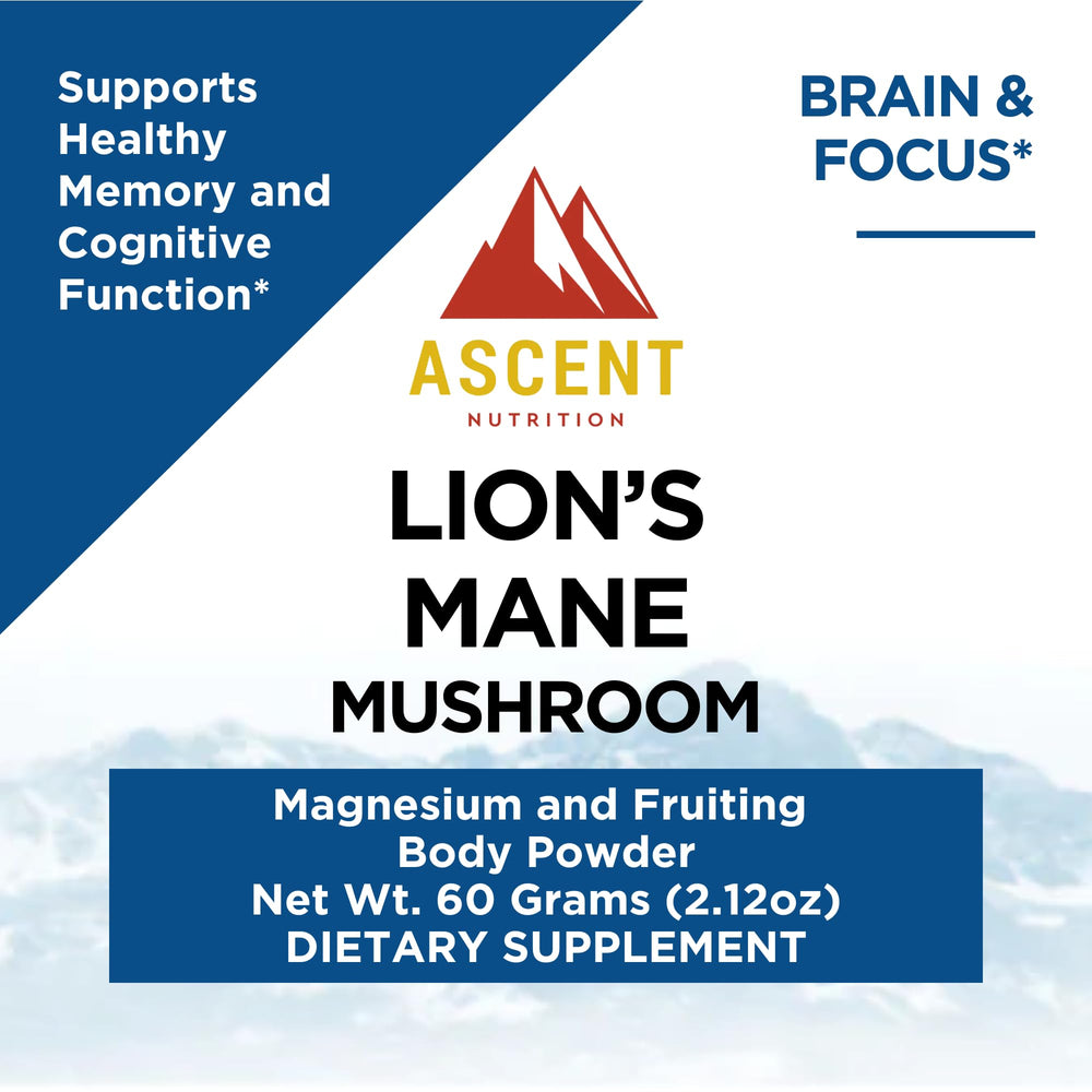 Ascent Nutrition Lion's Mane powder dual mycelium blend indicates richer active compounds