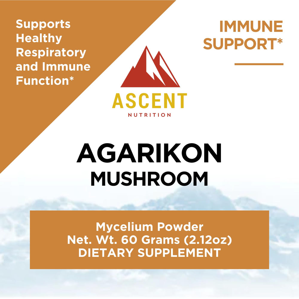 Ascent Nutrition label close-up highlighting organic credentials.