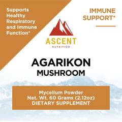 Ascent Nutrition label close-up highlighting organic credentials.