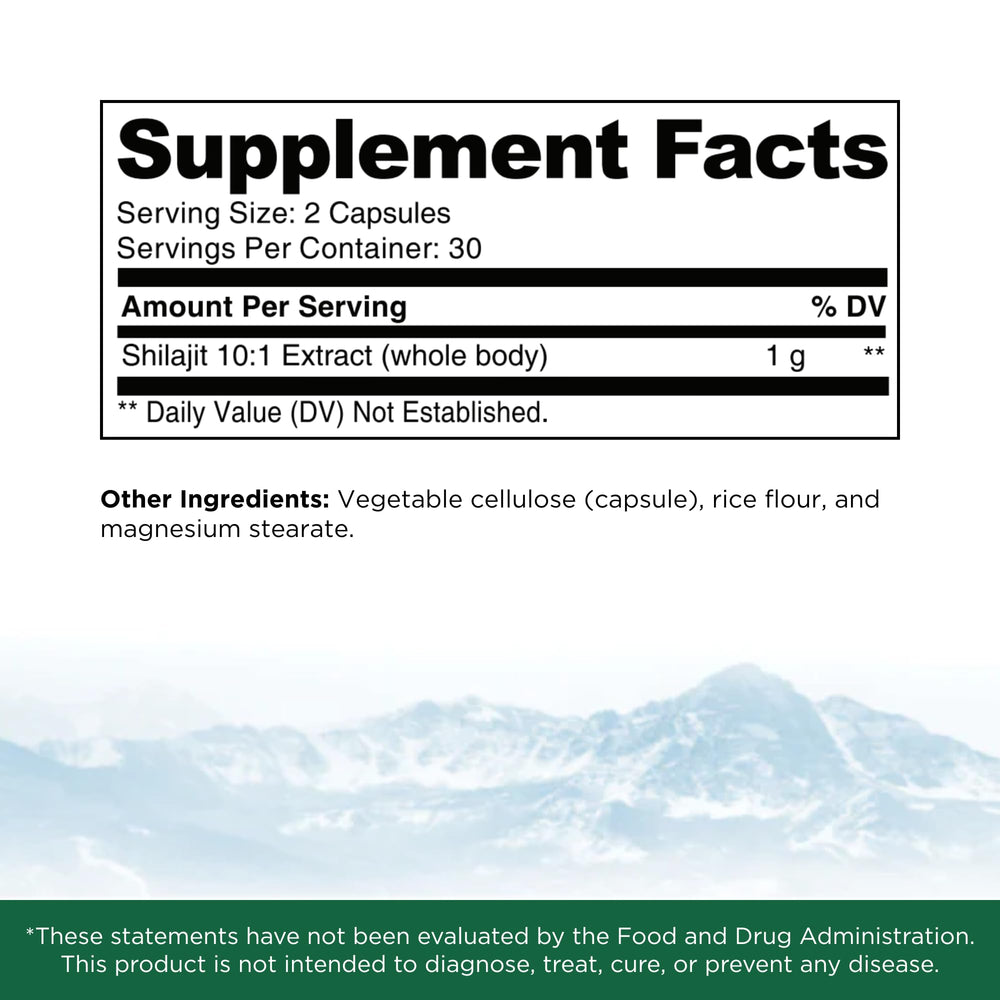 Ascent Nutrition Ultimate Shilajit capsules packaging reveals Himalayan origin and quality