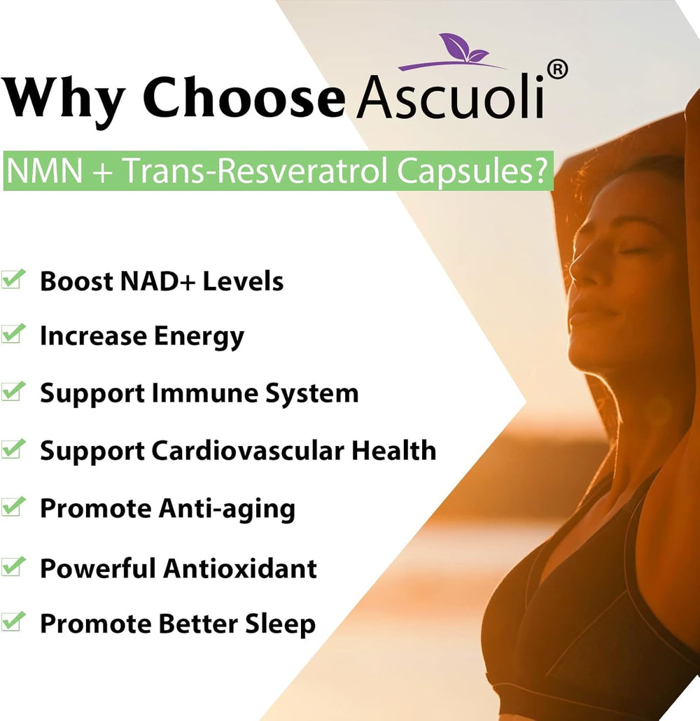 Ascuoli NMN 99% purity illustration highlighting purity.