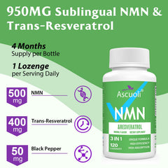 Ascuoli lozenge under the tongue illustrating sublingual delivery.