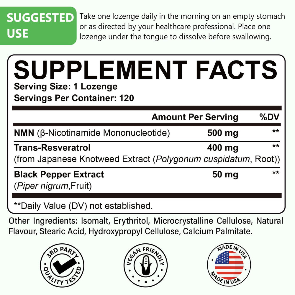 Ascuoli Trans-Resveratrol lozenges 400 mg highlighting antioxidant support.
