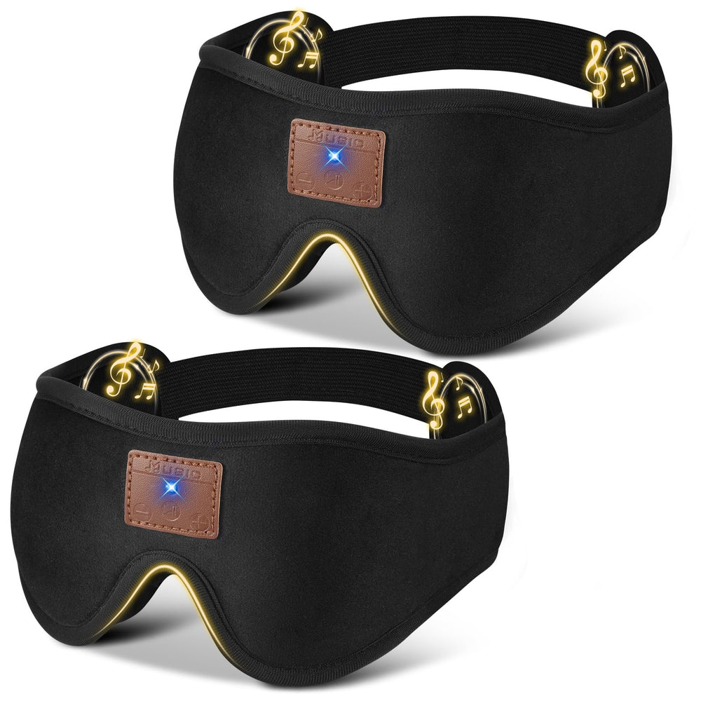 ASIILOVI 2-pack sleep mask with built-in headphones for comfortable night listening