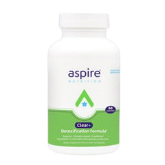 Aspire Nutrition Clear+ Detox bottle front view for daily detox support