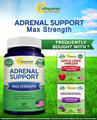 Adrenal Support label on bottle showcases USA-made quality and tested potency.