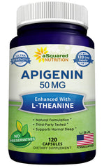 aSquared Nutrition apigenin and l-theanine capsules bottle for sleep support