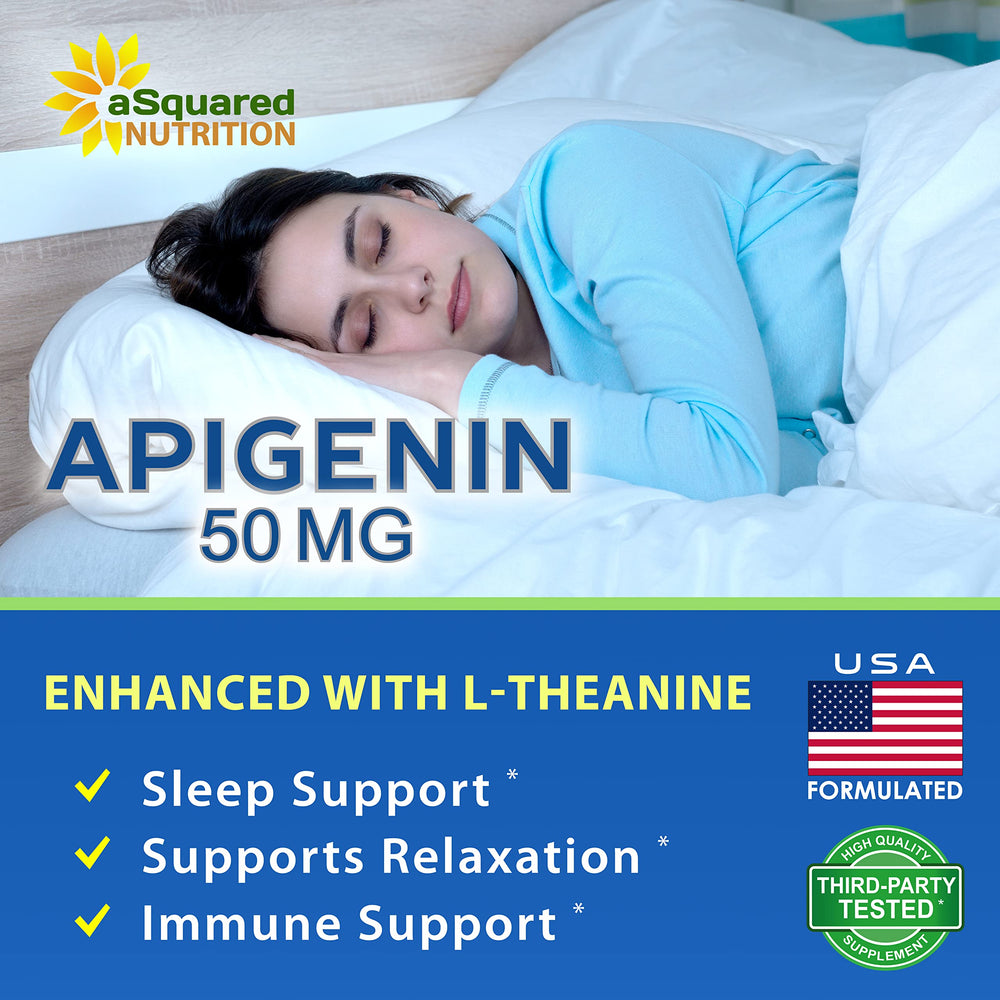 label close-up of aSquared Nutrition apigenin-ltheanine supplement