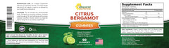 Two gummies serving suggestion for Asquared Nutrition Citrus Bergamot Gummies.