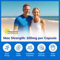 aSquared Nutrition DHEA 100mg bottle indicating 200-capsule extended supply
