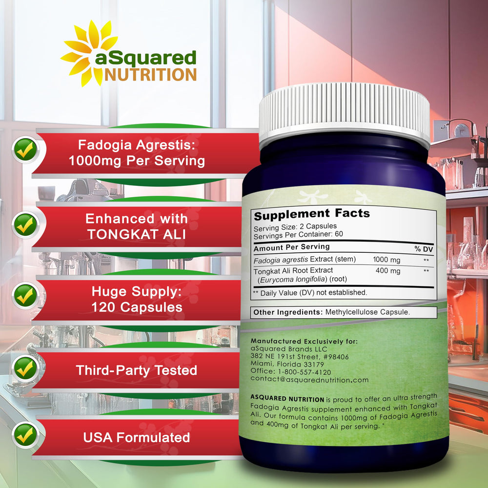 aSquared Nutrition Fadogia Tongkat raw materials highlight quality sourcing
