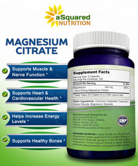 aSquared Nutrition magnesium citrate label details 833 mg per serving in a vegan formula