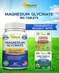 asquared nutrition magnesium glycinate 400mg visual of potential benefits