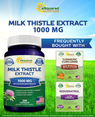 aSquared Nutrition Milk Thistle bottle on countertop for everyday wellness
