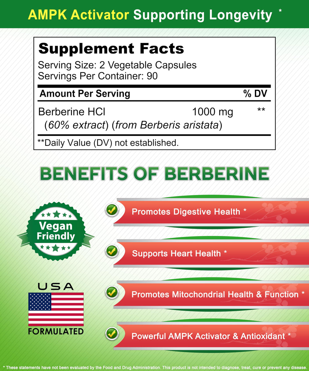 aSquared Nutrition Pure Berberine 1000mg bottle pouring capsules supports easy daily use