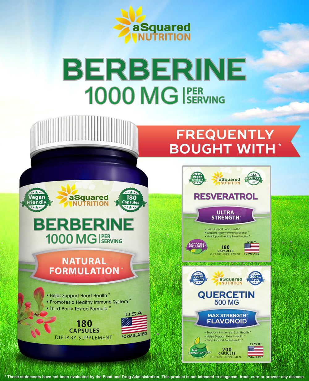 aSquared Nutrition Pure Berberine 1000mg vegan extract promotes natural antioxidant support