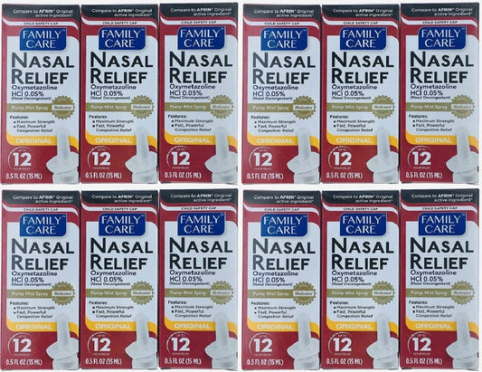 ASSURED Nasal Relief Spray bottle with quick, convenient mist for temporary relief