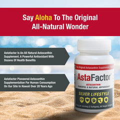 AstaFactor Silver softgels close-up highlighting antioxidant protection.
