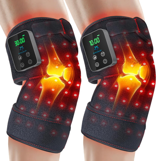 Astarexin knee wrap front view showing 72 LEDs for full knee coverage and warmth