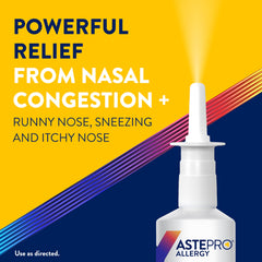 Astepro label detail focusing on 205.5 mcg per spray.