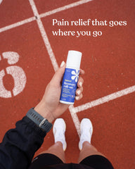 ASUTRA Recovery Roll-On Gel's menthol camphor magnesium formula applied to sore joints.