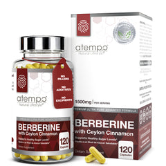 ATEMPO NATURAL LIFESTYLE Berberine Cinnamon bottle for metabolic support and daily wellness