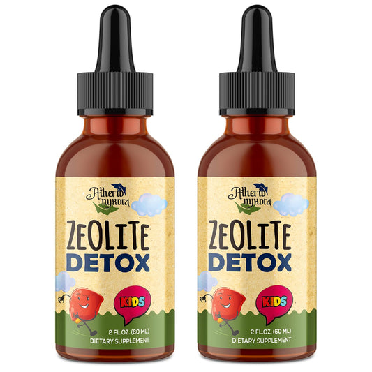 Atherionyxora Zeolite Detox for Kids bottle front with a gentle, naturally sweet supplement