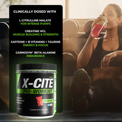ATHLEAN-RX X-CITE label close-up confirms NSF certification and quality