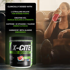 ATHLEAN-RX X-CITE preworkout mixed in glass shows clean taste and smooth texture.