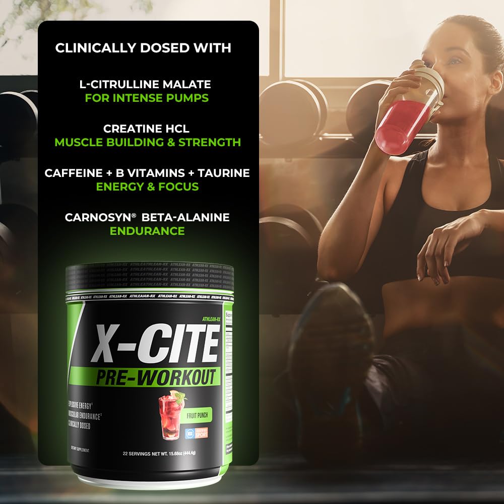 Shaker bottle with ATHLEAN-RX X-CITE ready to mix before workouts