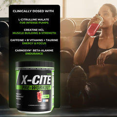 Shaker bottle with ATHLEAN-RX X-CITE ready to mix before workouts