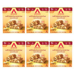 Atkins Lemon Poppyseed Soft Baked Bar unwrapped for on-the-go snacking