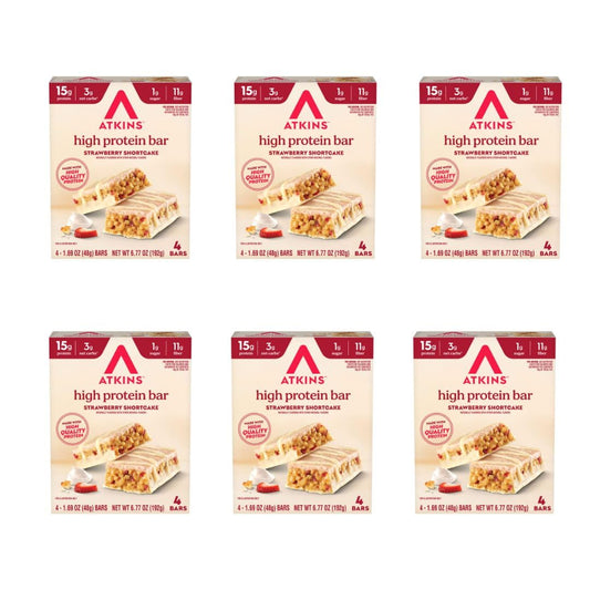Atkins Strawberry Shortcake Bar packaging, keto-friendly snack on the go