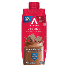 Atkins Strong bottle held in hand for easy on-the-go consumption
