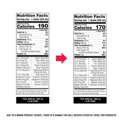 Atkins Strong Milk Chocolate Shake side view shows 30g protein per serving