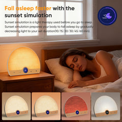 ATOROBROS 3-in-1 design combines therapy light with a wake-up clock.