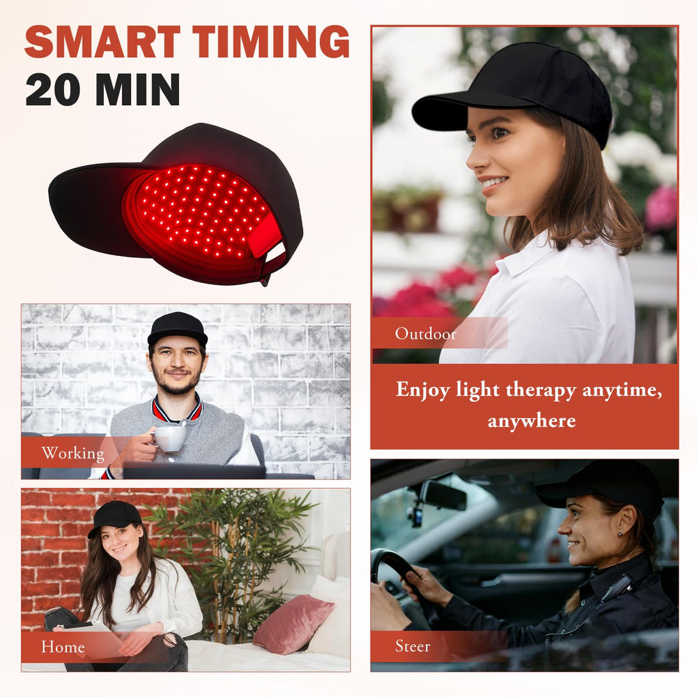 Auarwood LLLT Cap travel-ready for at-home or on-the-go use.