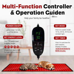 AUDODO red light therapy mat five-power-levels four-modes customize sessions.