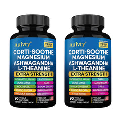 Auivty Cortisol Manager bottle front view for steady energy and stress support.